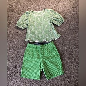 Tommy Hilfiger Green Gingham Women's Shorts